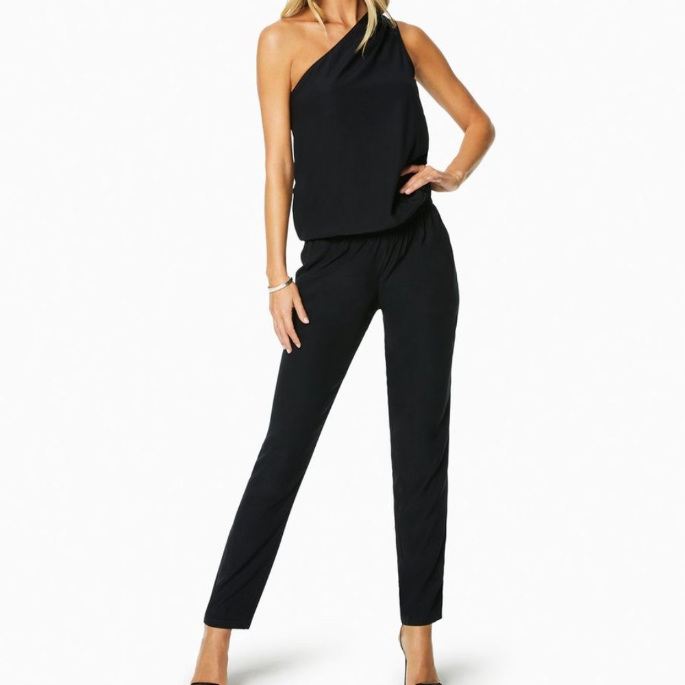 Ramy Brook~LULU ONE SHOULDER JUMPSUIT~Size M~Black